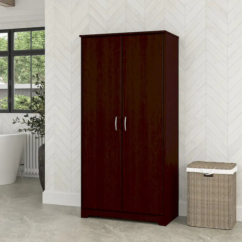 Cabot Tall Bathroom Storage Cabinet with Doors by Bush Furniture