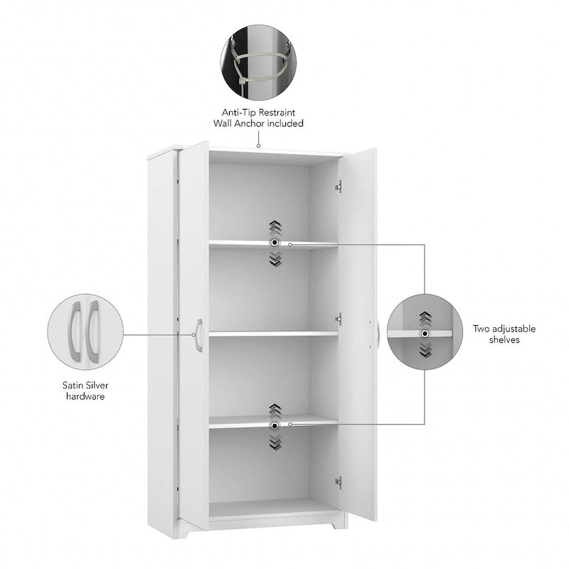 Cabot Tall Bathroom Storage Cabinet with Doors by Bush Furniture