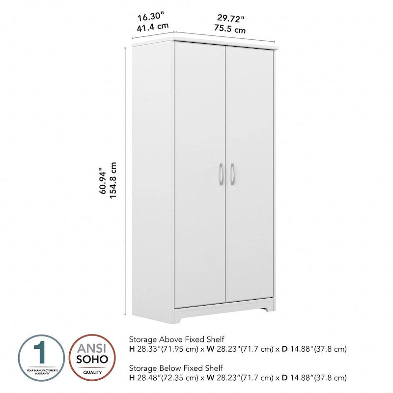 Cabot Tall Bathroom Storage Cabinet with Doors by Bush Furniture