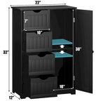 Costway Wooden 4 Drawer Bathroom Floor Cabinet Storage Cupboard 2