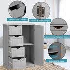 Costway Wooden 4 Drawer Bathroom Floor Cabinet Storage Cupboard 2