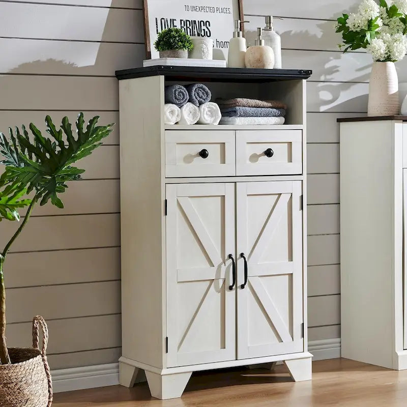 24  Farmhouse Bathroom Floor Cabinet, Wide Bathroom Storage Cabinet