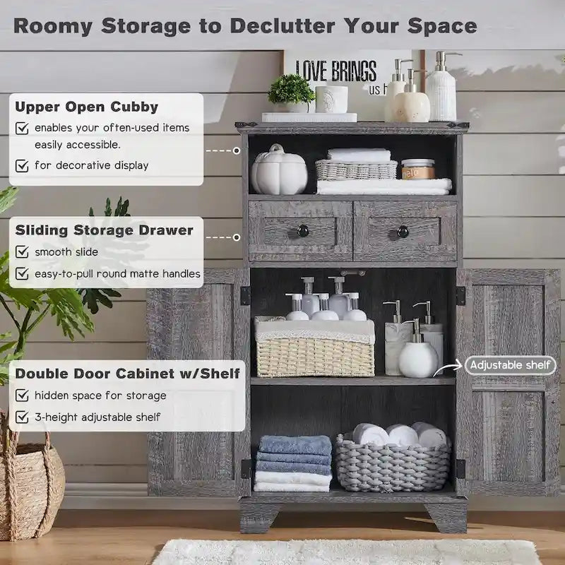 24  Farmhouse Bathroom Floor Cabinet, Wide Bathroom Storage Cabinet