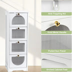 Bathroom Floor Cabinet with 4 Drawers, Small Wooden Storage Cabinet