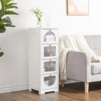 Bathroom Floor Cabinet with 4 Drawers, Small Wooden Storage Cabinet