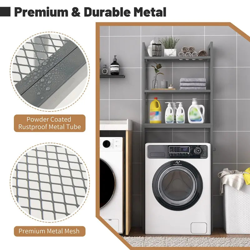 Costway Over-The-Toilet Storage Shelf Space Saving Metal Bathroom - See Details