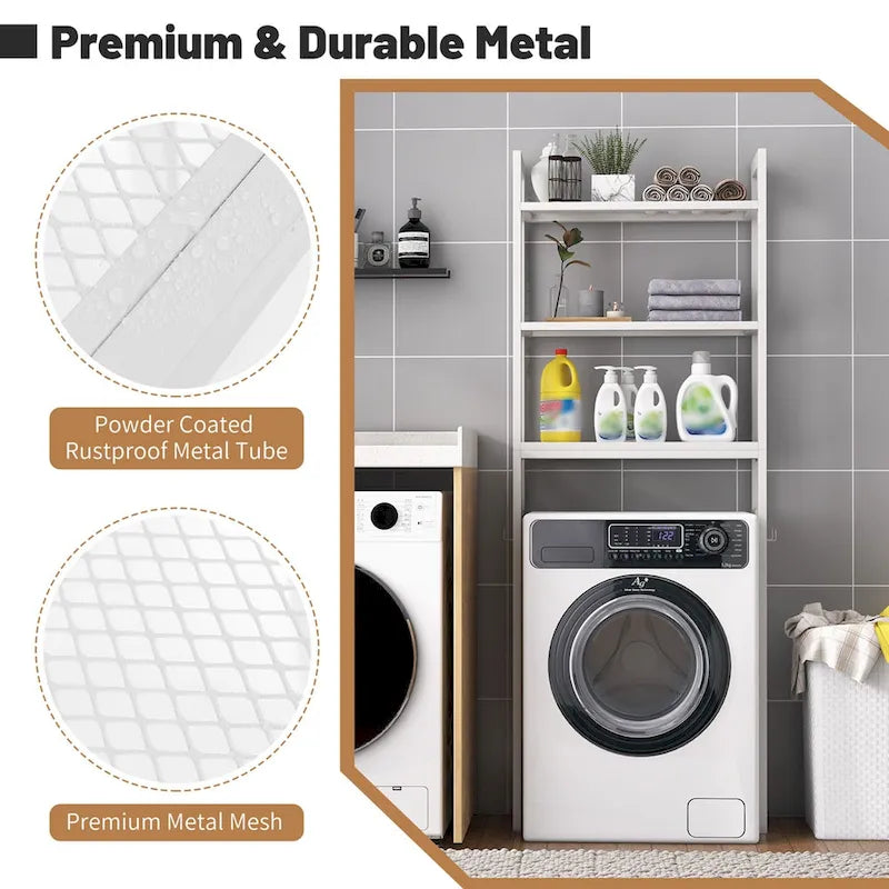 Costway Over-The-Toilet Storage Shelf Space Saving Metal Bathroom - See Details