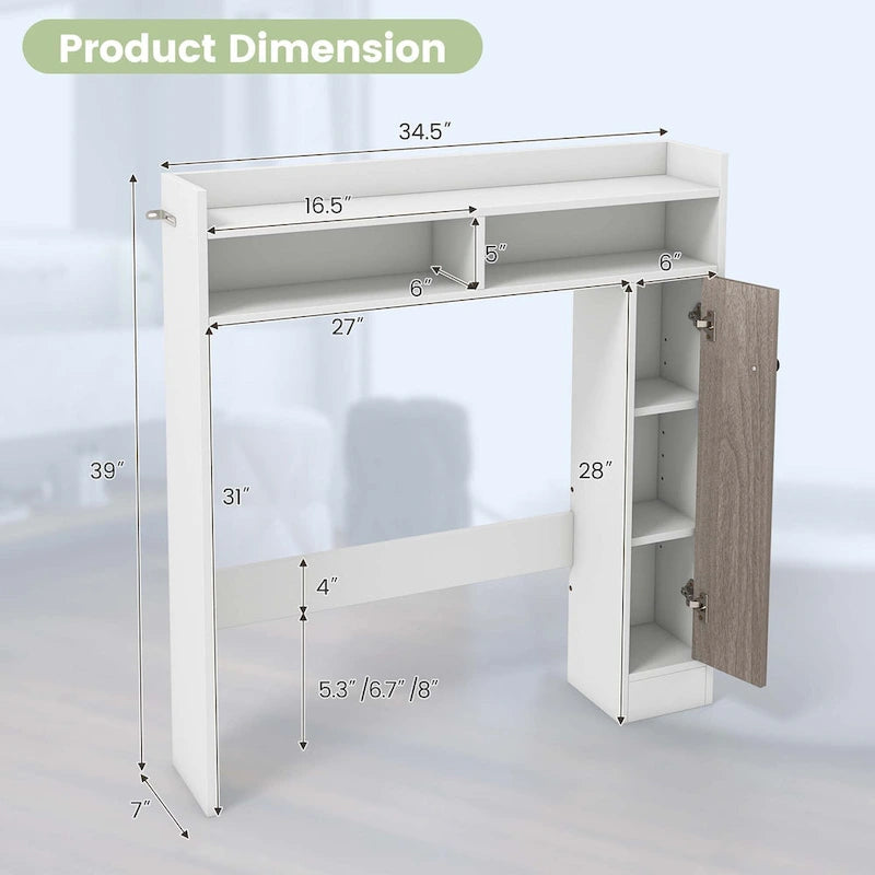Costway Over the Toilet Bathroom Cabinet Floor Storage Organizer with - See Details