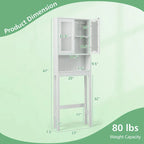 Costway Wooden Over The Toilet Storage Cabinet Spacesaver Organizer