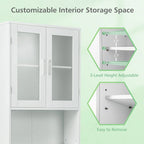 Costway Wooden Over The Toilet Storage Cabinet Spacesaver Organizer