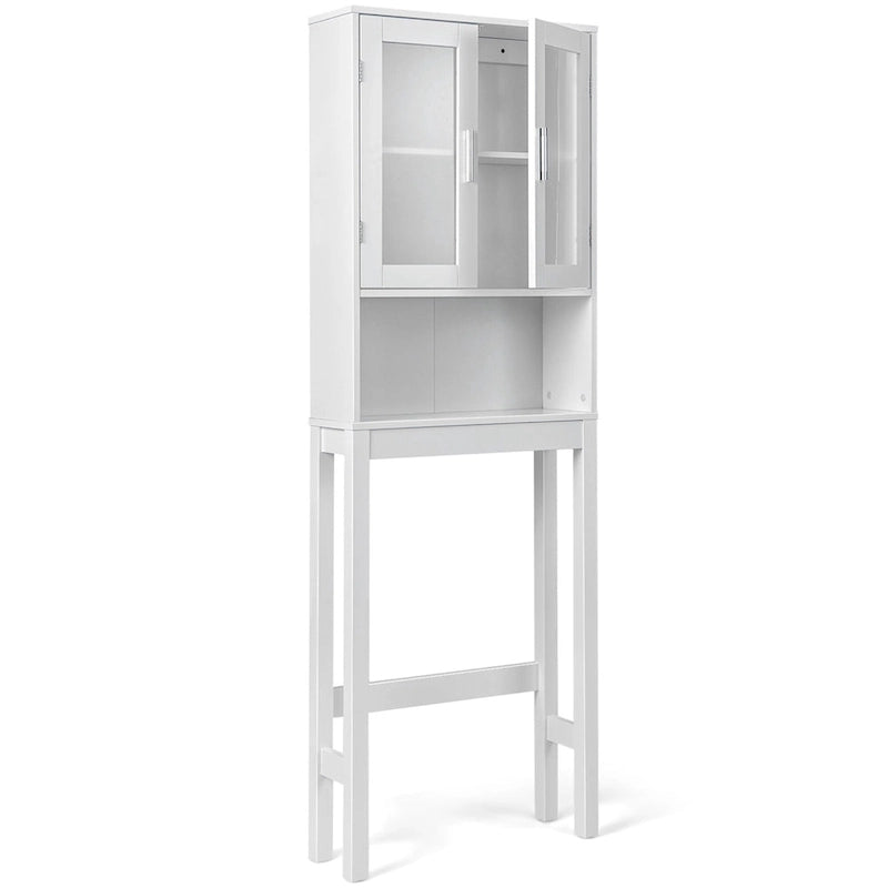 Costway Wooden Over The Toilet Storage Cabinet Spacesaver Organizer