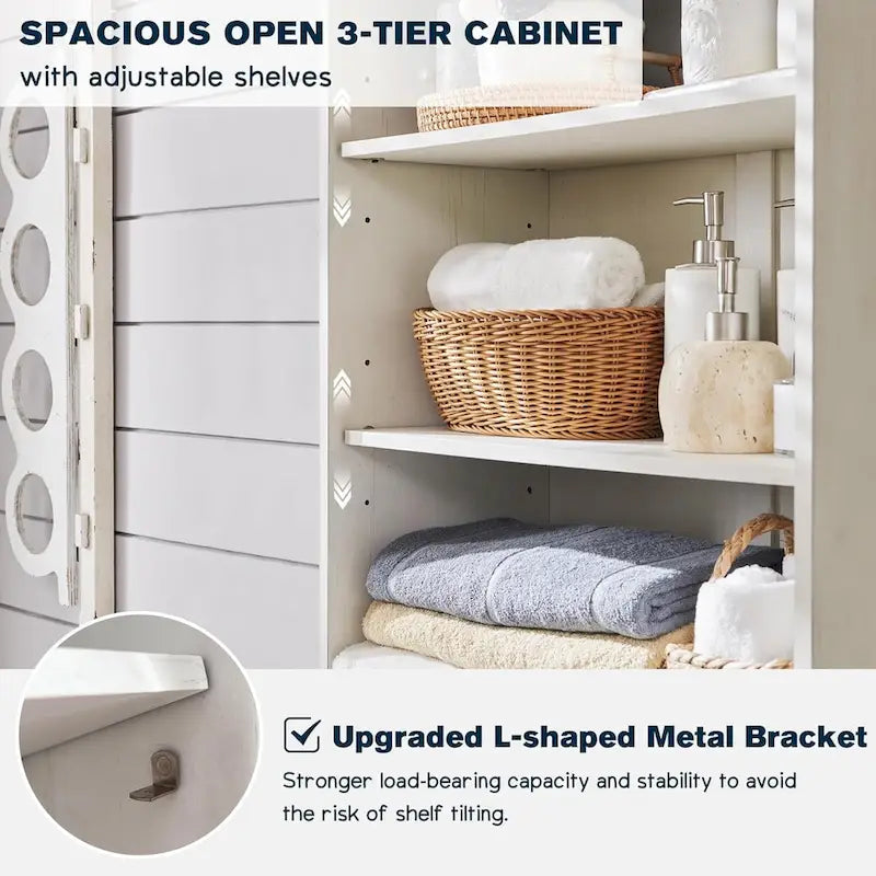 72  Tall Bathroom Storage Cabinet, Farmhouse Storage Cabinet - N/A