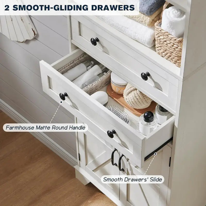 72  Tall Bathroom Storage Cabinet, Farmhouse Storage Cabinet - N/A