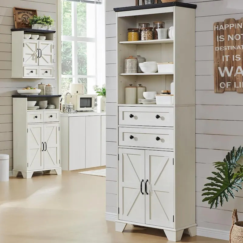 72  Tall Bathroom Storage Cabinet, Farmhouse Storage Cabinet - N/A