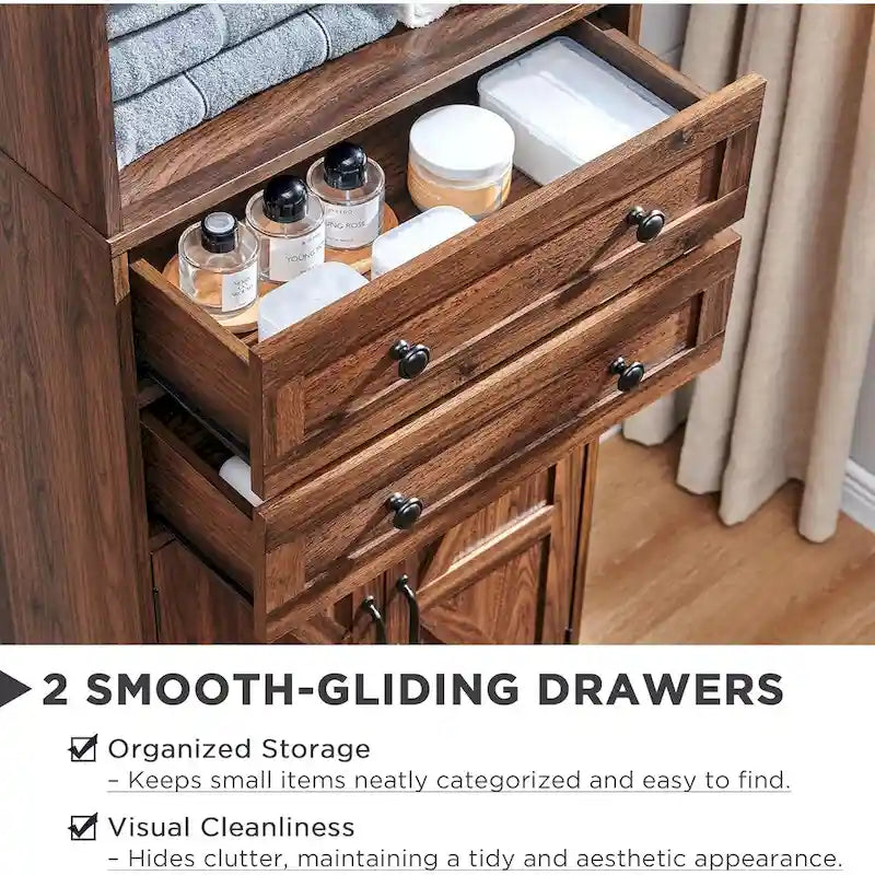 72  Tall Bathroom Storage Cabinet, Farmhouse Storage Cabinet - N/A