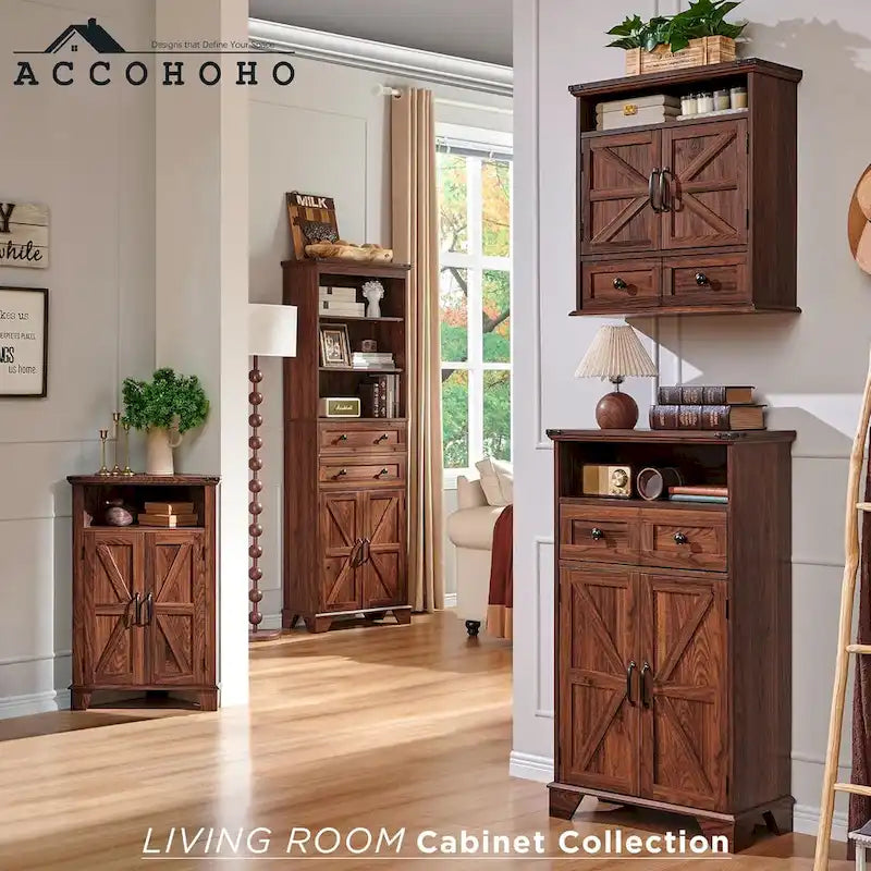 72  Tall Bathroom Storage Cabinet, Farmhouse Storage Cabinet - N/A