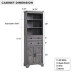 72  Tall Bathroom Storage Cabinet, Farmhouse Storage Cabinet - N/A