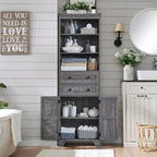 72  Tall Bathroom Storage Cabinet, Farmhouse Storage Cabinet - N/A