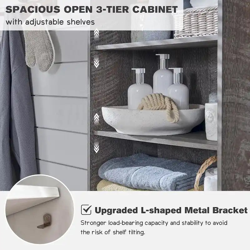 72  Tall Bathroom Storage Cabinet, Farmhouse Storage Cabinet - N/A