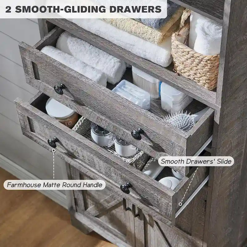 72  Tall Bathroom Storage Cabinet, Farmhouse Storage Cabinet - N/A