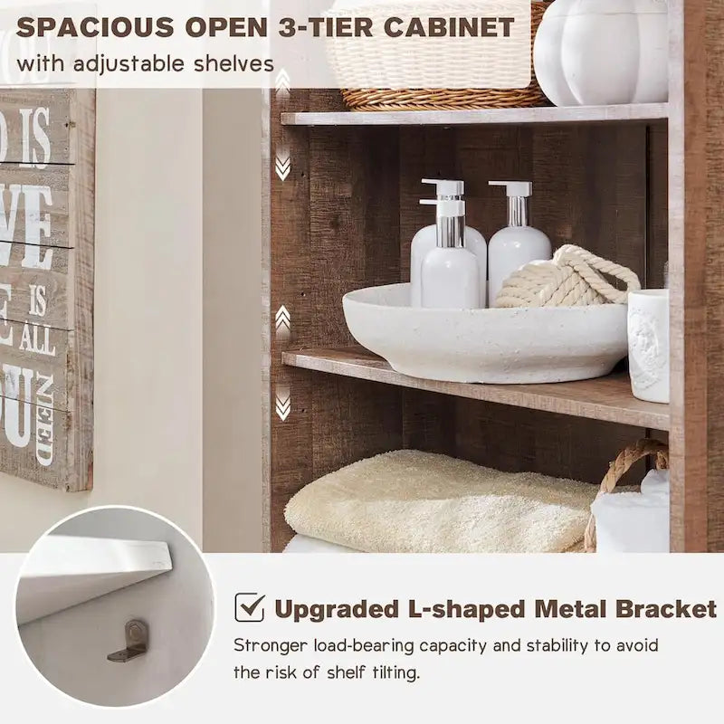 72  Tall Bathroom Storage Cabinet, Farmhouse Storage Cabinet - N/A