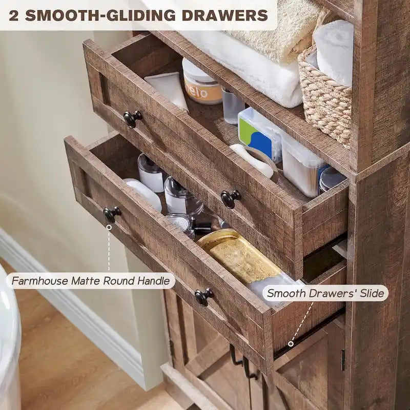 72  Tall Bathroom Storage Cabinet, Farmhouse Storage Cabinet - N/A