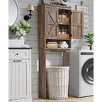 Farmhouse Over The Toilet Storage Cabinet, 67  Tall Bathroom Cabinet