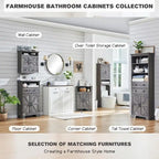 Farmhouse Over The Toilet Storage Cabinet, 67  Tall Bathroom Cabinet