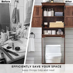 Farmhouse Over The Toilet Storage Cabinet, 67  Tall Bathroom Cabinet