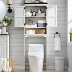 Farmhouse Over The Toilet Storage Cabinet, 67  Tall Bathroom Cabinet