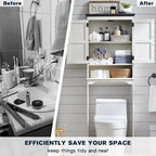 Farmhouse Over The Toilet Storage Cabinet, 67  Tall Bathroom Cabinet