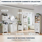 Farmhouse Corner Bathroom Cabinet, Small Corner Cabinet with Barn Door - N/A