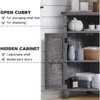 Farmhouse Corner Bathroom Cabinet, Small Corner Cabinet with Barn Door - N/A