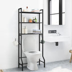 3 Tier Above Toilet Storage Rack for Bathroom with Metal Frame and Hooks