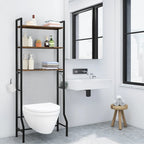 3 Tier Above Toilet Storage Rack for Bathroom with Metal Frame and Hooks