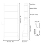 3 Tier Above Toilet Storage Rack for Bathroom with Metal Frame and Hooks