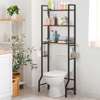 3 Tier Above Toilet Storage Rack for Bathroom with Metal Frame and Hooks