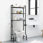 3 Tier Above Toilet Storage Rack for Bathroom with Metal Frame and Hooks