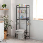 3 Tier Above Toilet Storage Rack for Bathroom with Metal Frame and Hooks