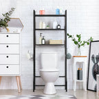 3 Tier Above Toilet Storage Rack for Bathroom with Metal Frame and Hooks