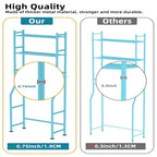 3-Tier Over The Toilet Storage, Freestanding Metal Bathroom Shelves with 4 Hooks, Over Toilet Storage Shelf with Paper Holder