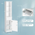 Costway Bathroom Tall Storage Cabinet Freestanding Linen Tower w/ Open - See Details