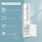 Costway Bathroom Tall Storage Cabinet Freestanding Linen Tower w/ Open - See Details