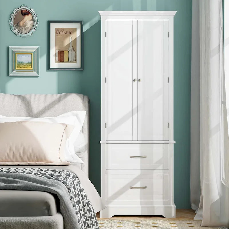 Costway 62  Tall Bathroom Freestanding Floor Storage Cabinet with 2 - 24  x 16  x 62  (L x W x H)