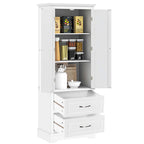 Costway 62  Tall Bathroom Freestanding Floor Storage Cabinet with 2 - 24  x 16  x 62  (L x W x H)