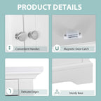 Costway 62  Tall Bathroom Freestanding Floor Storage Cabinet with 2 - 24  x 16  x 62  (L x W x H)