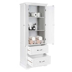 Costway 62  Tall Bathroom Freestanding Floor Storage Cabinet with 2 - 24  x 16  x 62  (L x W x H)