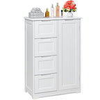 33  Kitchen Pantry Storage Cabinet , Freestanding Wooden Bathroom Storage Cabinet with 4 Drawers for Kitchen and Dining Room