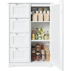 33  Kitchen Pantry Storage Cabinet , Freestanding Wooden Bathroom Storage Cabinet with 4 Drawers for Kitchen and Dining Room