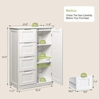 33  Kitchen Pantry Storage Cabinet , Freestanding Wooden Bathroom Storage Cabinet with 4 Drawers for Kitchen and Dining Room